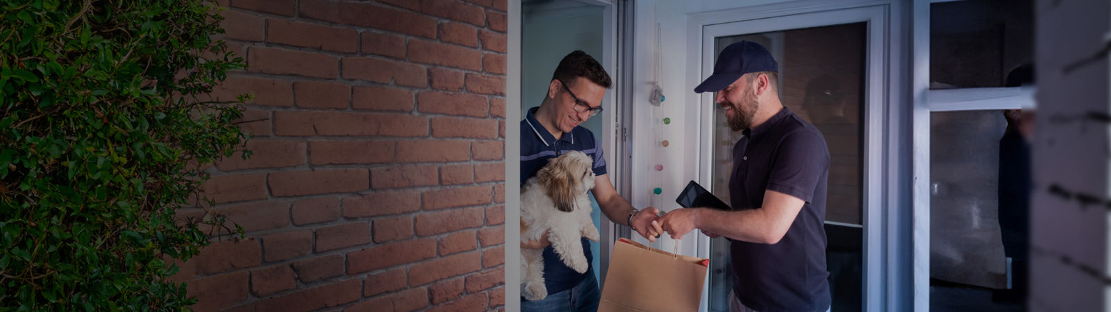 Vetster man delivering package